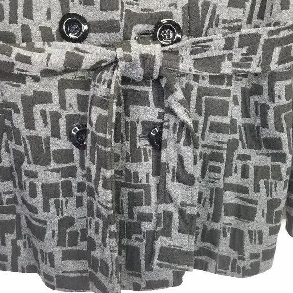 Sandro Sportswear Trench Coat Women's L Grey Black Lined Belted Double Breasted - Picture 4 of 16